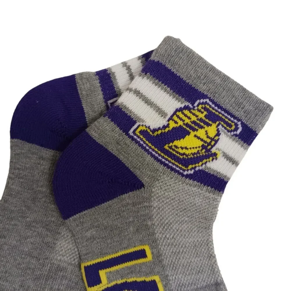 3 Pairs NBA Los Angeles LAKERS Socks Mens Size 6-12 Low Cut Sports Official